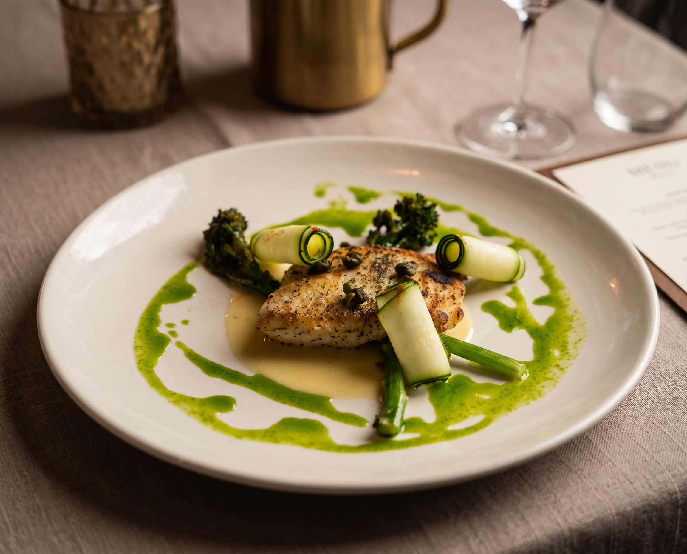 Herb-Crusted Halibut, Beurre Blanc