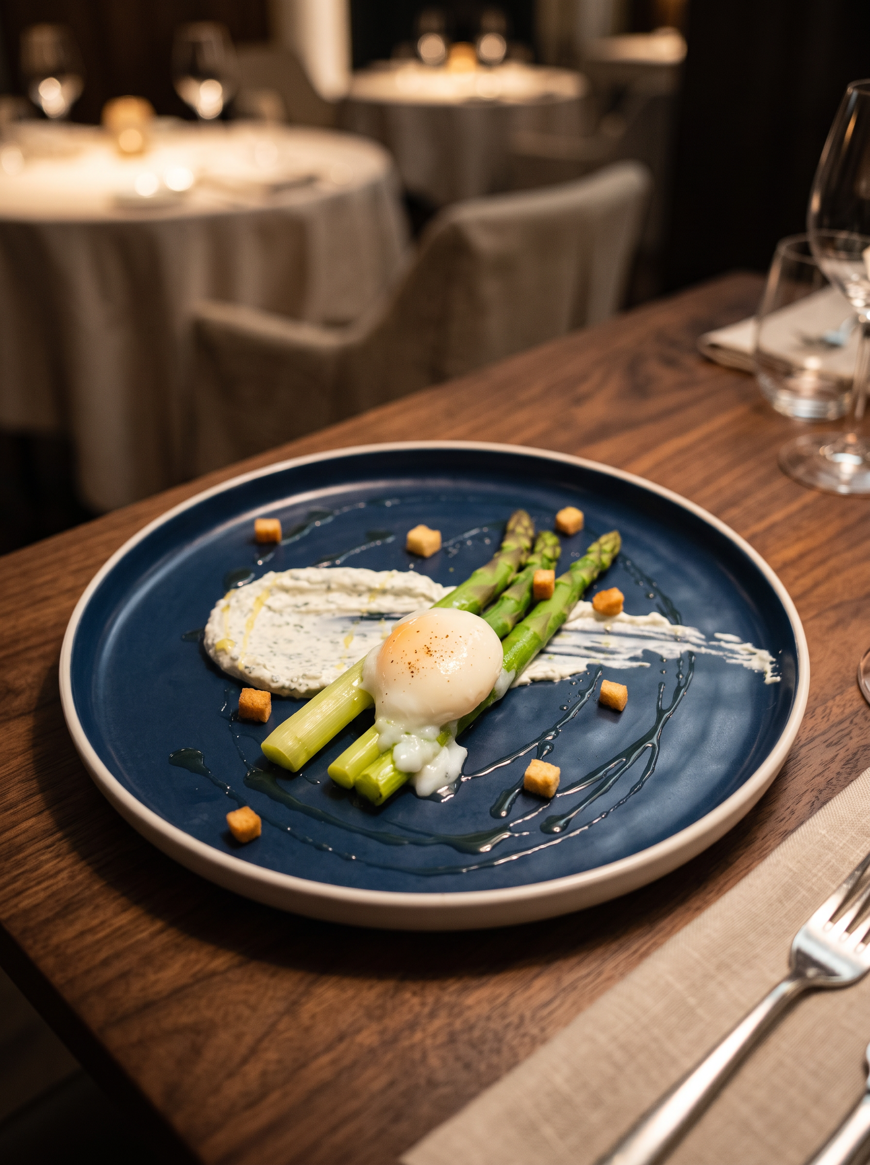Asparagus, Poached Egg & Herbed Ricotta